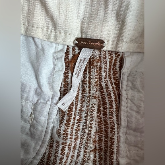 FREE PEOPLE LIGHT AT SUNRISE CROP PANTS SLIM LEG DRAWSTRING HIGH WAIST BOHO SZ 6 - Picture 4 of 6